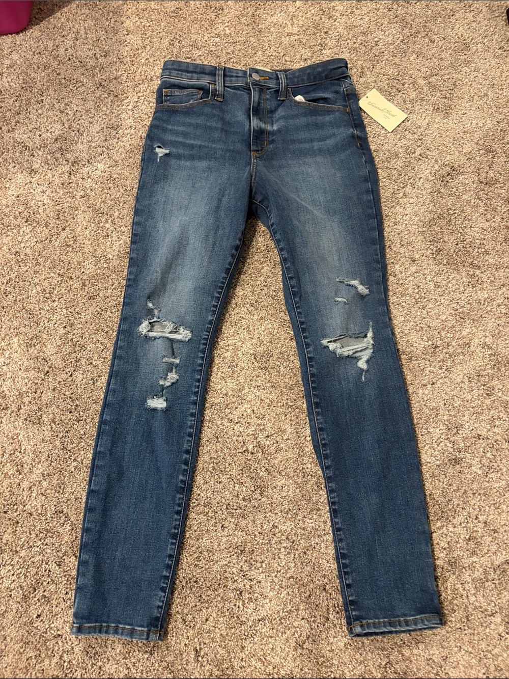 Universal Thread Distressed Mid Blue Skinny Jeans